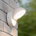 Aplică exterior cu senzor crepuscular modernă albă, Finn, 12W, LED 3000K, IP54