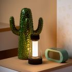 Lampă de masă exterior reîncărcabilă modernă neagră, Lorali, 1,2W, LED 2700K, IP44, cu întrerupător tactil