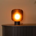 Lampă de masă modernă neagră, Eloise, con întrerupător