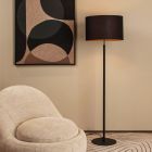 Lampadar rustic negru, Maya, con întrerupător