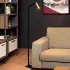 Lampadar modern negru, Sybil, con întrerupător
