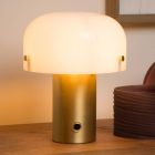Lampă de masă rustică aurie, Timon, con întrerupător