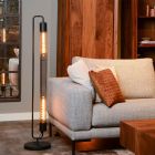 Lampadar modern negru, Calixt, con întrerupător