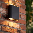 Aplică de perete up down modernă neagră, Atila, 5W, LED 2700K, IP54