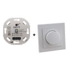 Variator LED, 0,5 - 200W, cu ramă albă și placă centrală