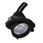 Downlight negru din aluminiu, Shanaya, 30W, LED white switch