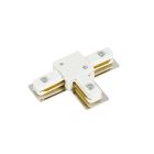 Conector în formă de T pentru iluminat pe șină monofazat, alb