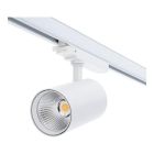 Spot alb trifazat cu sistem de șină din aluminiu, Rozina, 10W/20W/30W, LED cu întrerupător alb