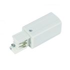 Conector de alimentare pentru iluminat pe șină trifazat, stânga, alb, Pro