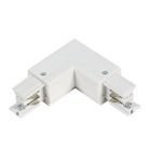 Conector interior în formă de L pentru iluminat pe șină trifazat, alb, Pro