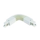 Conector flexibil pentru iluminat pe șină trifazat, alb, Pro