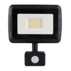 Proiector cu senzor negru din aluminiu, Miro, 30W, LED 3000K, IP65