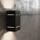 Aplică de perete up down din aluminiu neagră, Janien