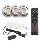 Spot încastrat pentru foișor din aluminiu crom, Rona, 3W, LED 2700K, IP44, con telecomando