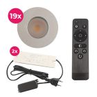 Spot încastrat pentru foișor din aluminiu crom, Dico, 3W, LED 2700K, IP65, con telecomando