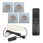 Spot încastrat pentru foișor din aluminiu crom, Dico, 12W, LED 2700K, IP65, con telecomando
