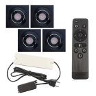 Spot încastrat pentru foișor din aluminiu negru, Rona, 12W, LED 2700K, IP44, con telecomando