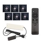 Spot încastrat pentru foișor din aluminiu negru, Rona, 18W, LED 2700K, IP44, con telecomando