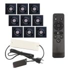 Spot încastrat pentru foișor din aluminiu negru, Rona, 27W, LED 2700K, IP44, con telecomando
