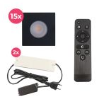 Spot încastrat pentru foișor din aluminiu negru, Dico, 45W, LED 2700K, IP65, con telecomando