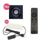 Spot încastrat pentru foișor din aluminiu negru, Rona, 45W, LED 2700K, IP44, con telecomando