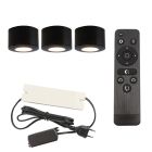Aplică tavan pentru foișor din aluminiu neagră, Vasso, 9W, LED 2700K, IP44, con telecomando