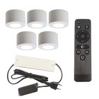 Aplică tavan pentru foișor din aluminiu albă, Vasso, 15W, LED 2700K, IP44, con telecomando