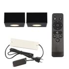 Aplică tavan pentru foișor din aluminiu neagră, Fredo, 6W, LED 2700K, IP44, con telecomando