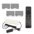 Aplică tavan pentru foișor din aluminiu crom, Fredo, 12W, LED 2700K, IP44, con telecomando