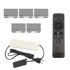 Aplică tavan pentru foișor din aluminiu crom, Fredo, 15W, LED 2700K, IP44, con telecomando