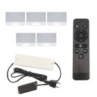 Aplică tavan pentru foișor din aluminiu albă, Fredo, 15W, LED 2700K, IP44, con telecomando