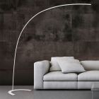 Lampadar arcuit modern alb, Libro, 18W, LED 3000K, con întrerupător