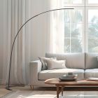 Lampadar arcuit modern negru, Libro, 18W, LED 3000K, con întrerupător