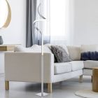 Lampadar modern nichel, Aby, 11W, LED 3000K, cu întrerupător tactil