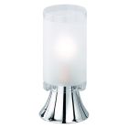 Lampă de masă crom din sticlă, Leanne, con întrerupător