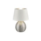 Lampă de masă din ceramică argintie, Yet, con întrerupător