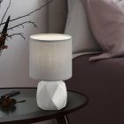 Lampă de masă din beton gri, Yfenn, con întrerupător