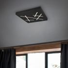 Lampă de tavan design neagră, Eelco, 24W, LED reglabil de la alb cald la alb rece, dimmabil în 3 trepte