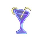 Aplică de perete transparentă din plastic, Cheers, 5W, LED albastru, con întrerupător
