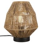 Lampă de masă din ratan maro, Fleurtje, con întrerupător