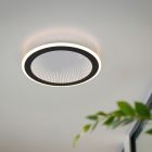 Plafonieră modernă neagră, Gunda, 21,5W, LED reglabil de la alb cald la alb rece, con telecomando