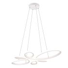 Lustră design albă, Vikash, 32W, LED 4000K, dimmabil în 3 trepte