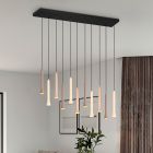 Lustră pentru masă de dining modernă neagră, Albartus, 3W, LED white switch, dimmabil în 3 trepte