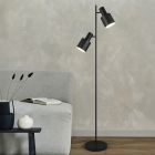 Lampadar negru din metal, Amila, con întrerupător