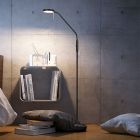 Lampă de citit modernă neagră, Bilge, 12W, LED cu nuanță de lumină reglabilă, cu întrerupător tactil