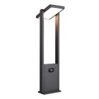 Stâlp iluminat solar modern antracit, Maku, 5W, LED white switch, IP65
