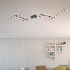 Lampă de tavan modernă neagră, Nadja, 22W, LED RGBW, con telecomando