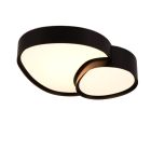 Plafonieră neagră din metal, Merwin, 21W, LED reglabil de la alb cald la alb rece, con telecomando