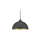 Lampă suspendată Ivar, cu iluminare pe șină bifazată, neagră cu auriu