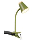 Lampă cu clemă modernă verde, Rahul, 4,5W, LED 3000K, con întrerupător